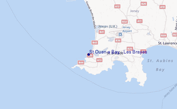 mapa de localização de St Ouen's Bay - Les Brayes