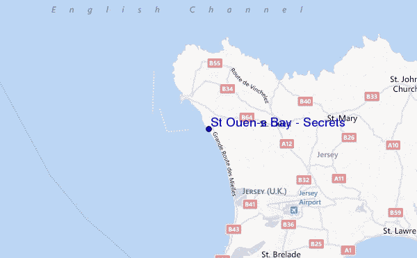 mapa de localização de St Ouen's Bay - Secrets