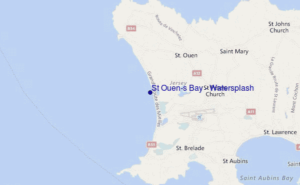 mapa de localização de St Ouen's Bay - Watersplash