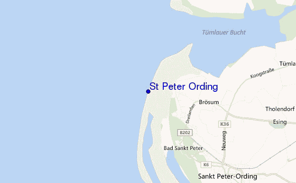 mapa de localização de St Peter Ording