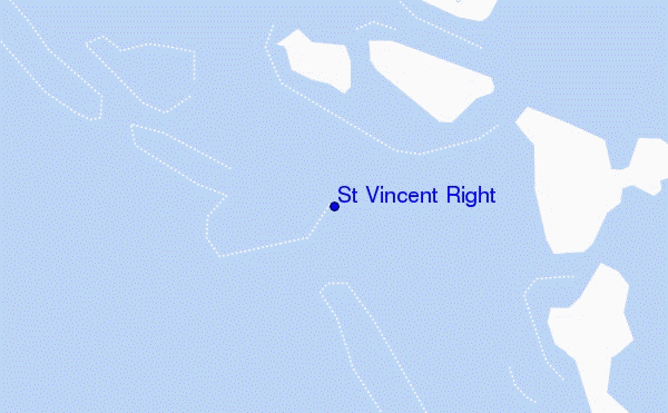 mapa de localização de St Vincent Right