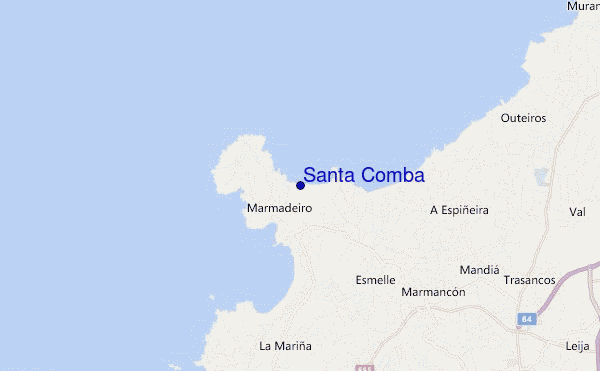 mapa de localização de Santa Comba