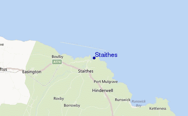 mapa de localização de Staithes