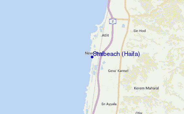mapa de localização de Stalbeach (Haifa)