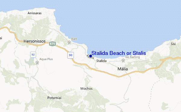 mapa de localização de Stalida Beach or Stalis