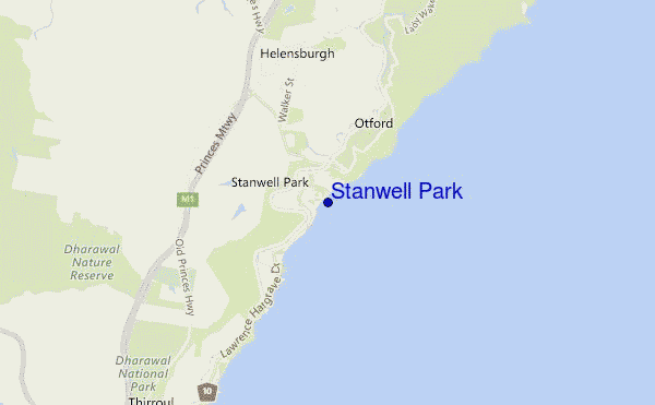 mapa de localização de Stanwell Park