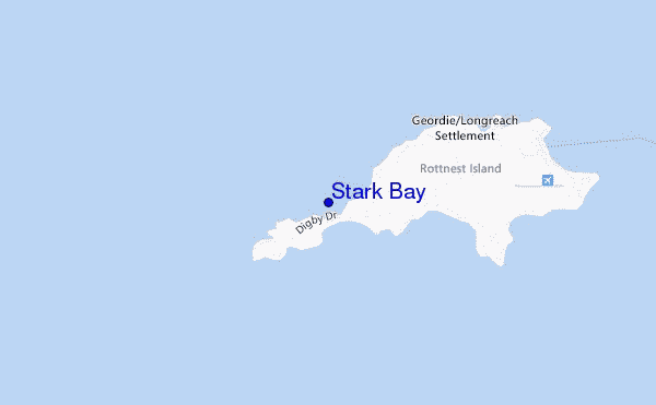 mapa de localização de Stark Bay