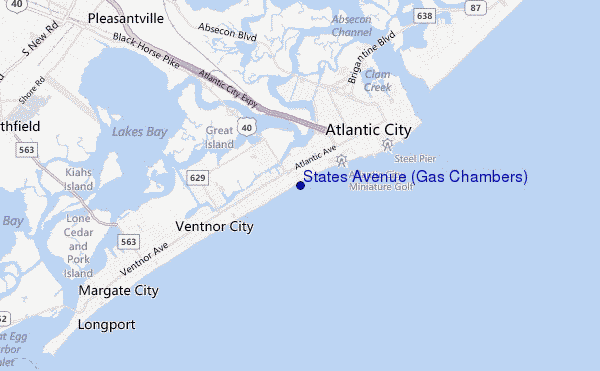 mapa de localização de States Avenue (Gas Chambers)