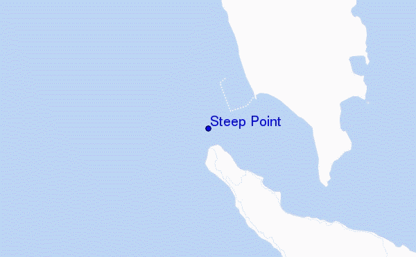 mapa de localização de Steep Point