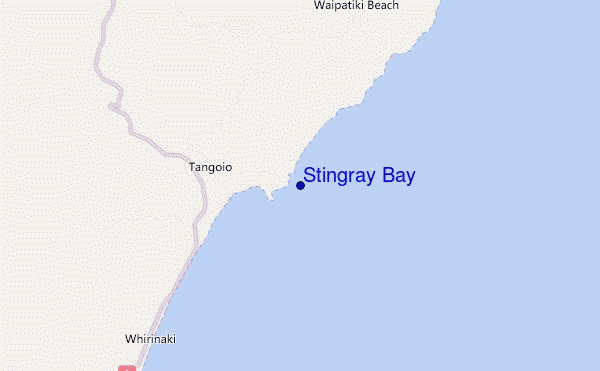 mapa de localização de Stingray Bay