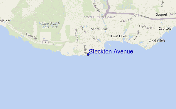 mapa de localização de Stockton Avenue