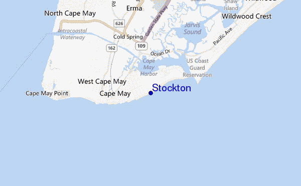 mapa de localização de Stockton