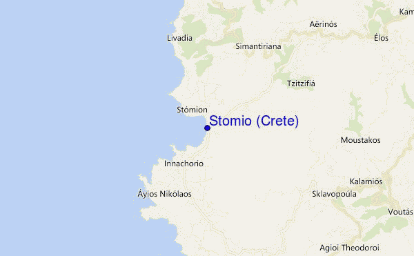 mapa de localização de Stomio (Crete)