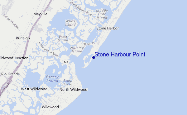 mapa de localização de Stone Harbour Point