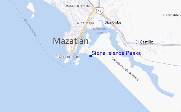 mapa de localização de Stone Islands Peaks