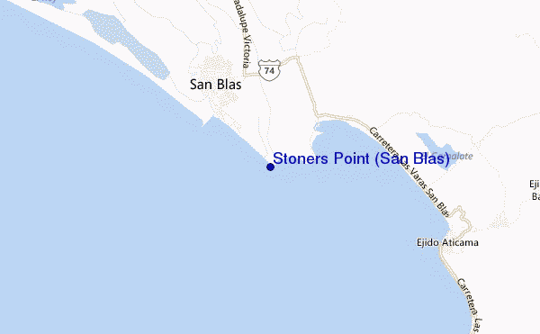 mapa de localização de Stoners Point (San Blas)