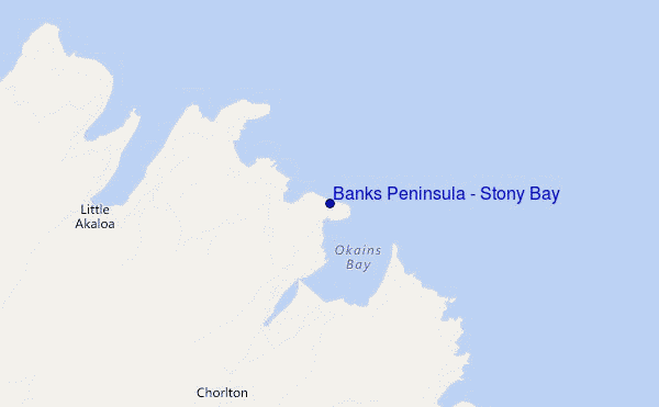 mapa de localização de Banks Peninsula - Stony Bay