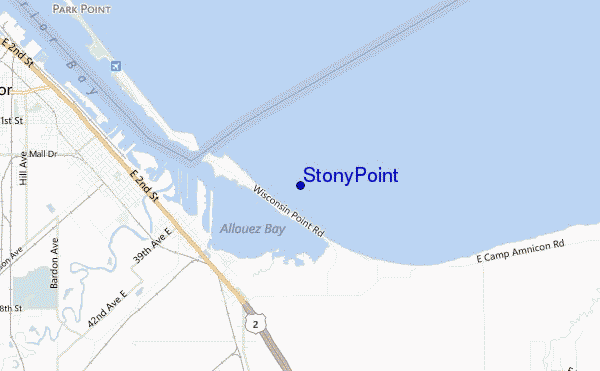 mapa de localização de Stony Point