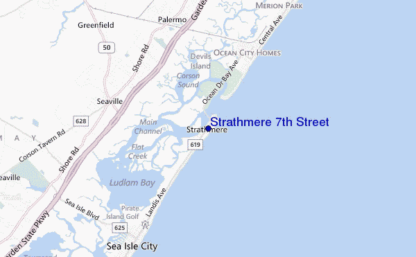 mapa de localização de Strathmere 7th Street