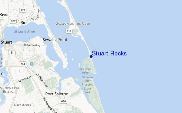 mapa de localização de Stuart Rocks