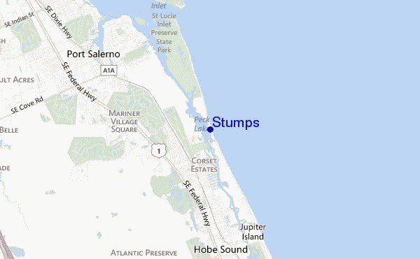 mapa de localização de Stumps