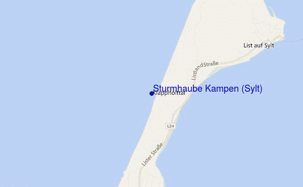 mapa de localização de Sturmhaube Kampen (Sylt)
