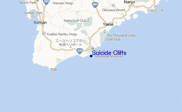 mapa de localização de Suicide Cliffs