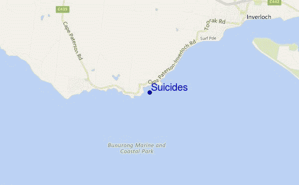 mapa de localização de Suicides
