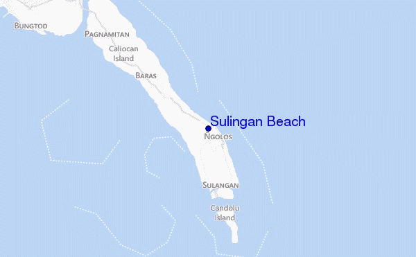 mapa de localização de Sulingan Beach