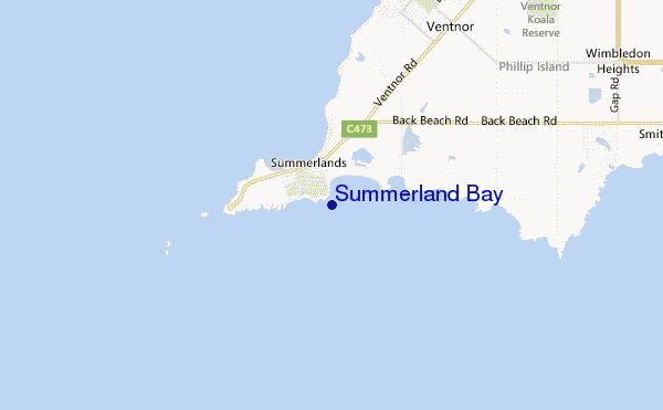 mapa de localização de Summerland Bay