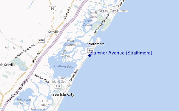 mapa de localização de Sumner Avenue (Strathmere)
