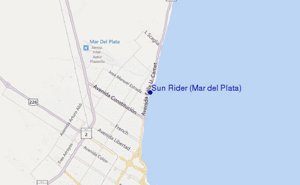 mapa de localização de Sun Rider (Mar del Plata)
