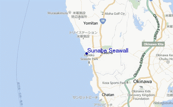 mapa de localização de Sunabe Seawall