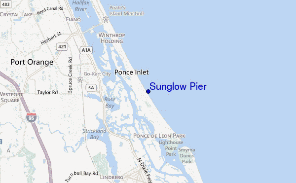 mapa de localização de Sunglow Pier