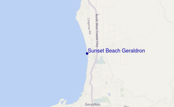 mapa de localização de Sunset Beach Geraldron