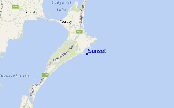 mapa de localização de Sunset