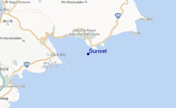 mapa de localização de Sunset
