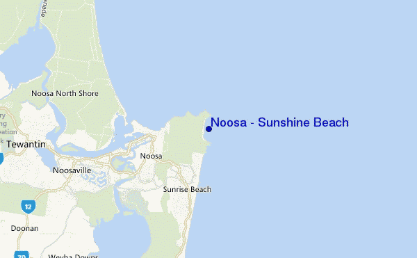 mapa de localização de Noosa - Sunshine Beach