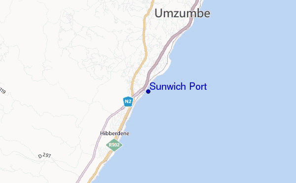mapa de localização de Sunwich Port