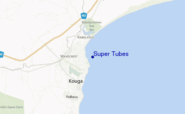 mapa de localização de Super Tubes