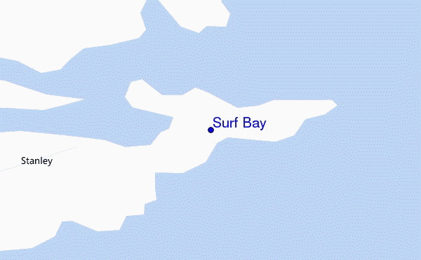mapa de localização de Surf Bay