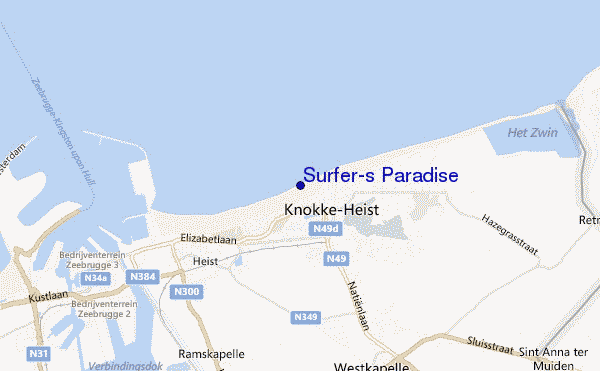mapa de localização de Surfer's Paradise