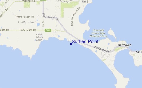 mapa de localização de Surfies Point