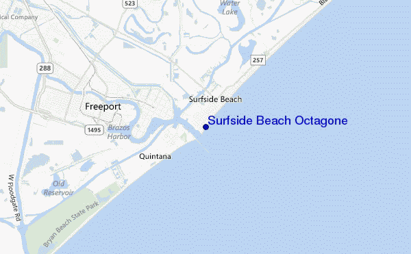 mapa de localização de Surfside Beach Octagone