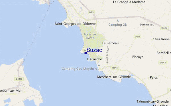 mapa de localização de Suzac