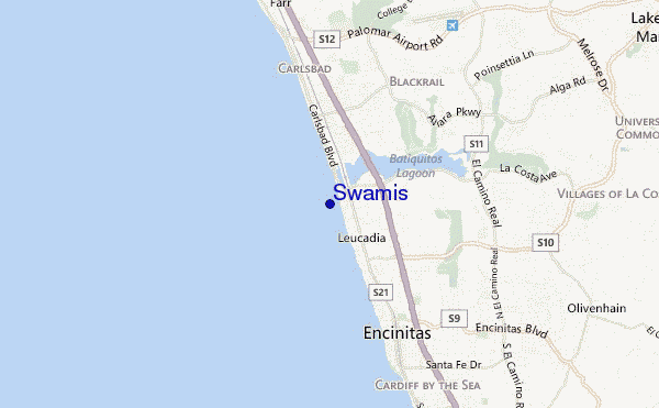 mapa de localização de Swamis