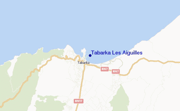 mapa de localização de Tabarka Les Aiguilles