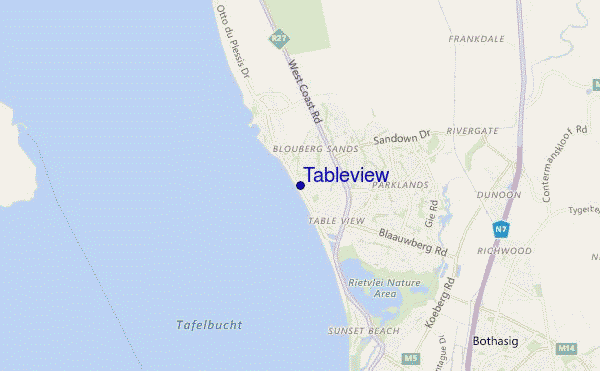 mapa de localização de Tableview