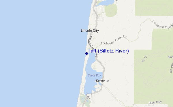 mapa de localização de Taft (Siltetz River)