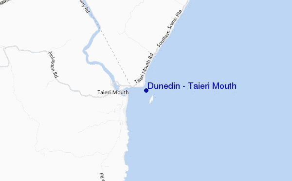 mapa de localização de Dunedin - Taieri Mouth